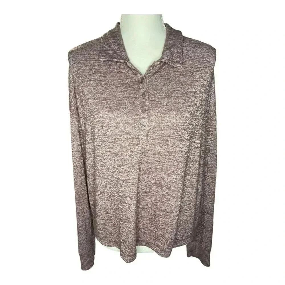 Gap Collared Women’s Large Lightweight Purple Long Sleeve Top